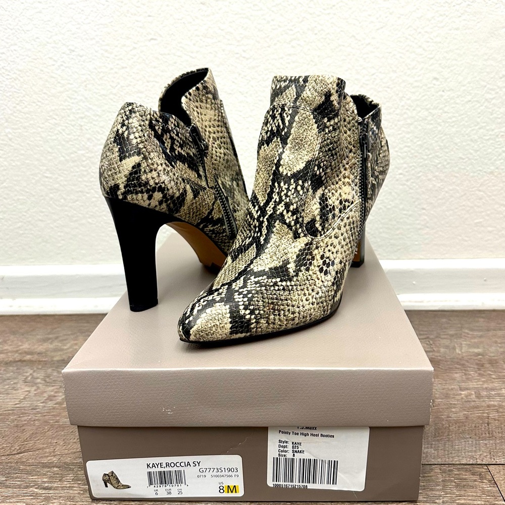 Franco Sarto snake print booties